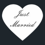 Just Married Sticker<br><div class="desc">Nur Herzklopfen heiraten.</div>