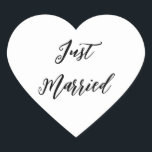 Just Married Sticker<br><div class="desc">Nur Herzklopfen heiraten.</div>
