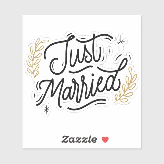 Just Married Sticker (Blatt)