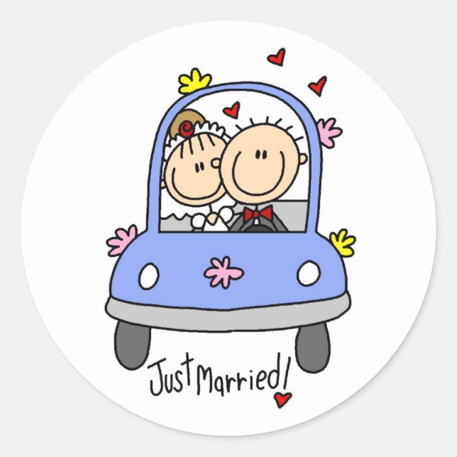 Just Married Sticker (Vorderseite)