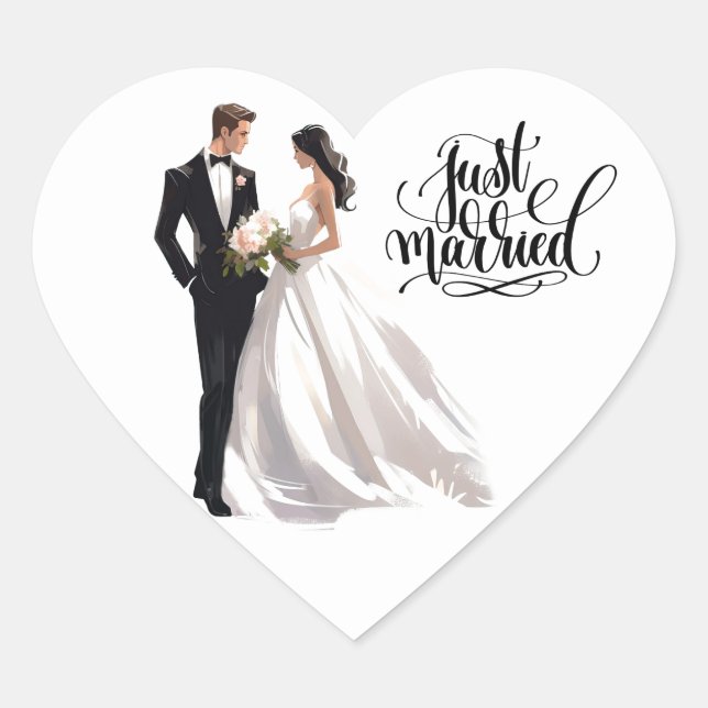 Just Married Sticker (Vorderseite)