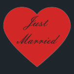 Just Married Stickers<br><div class="desc">Aufkleber in rot/schwarz. Just Married</div>