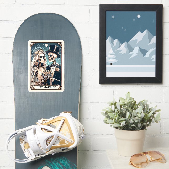 Just Married Tarot Card Aufkleber (Snowboard)