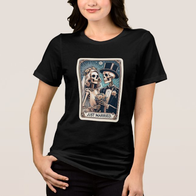 Just Married Tarot Card Tri-Blend Shirt (Vorderseite)