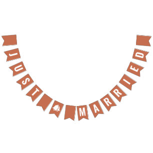 Just Married Terracotta Boho Jagdfahnen Wimpelkette