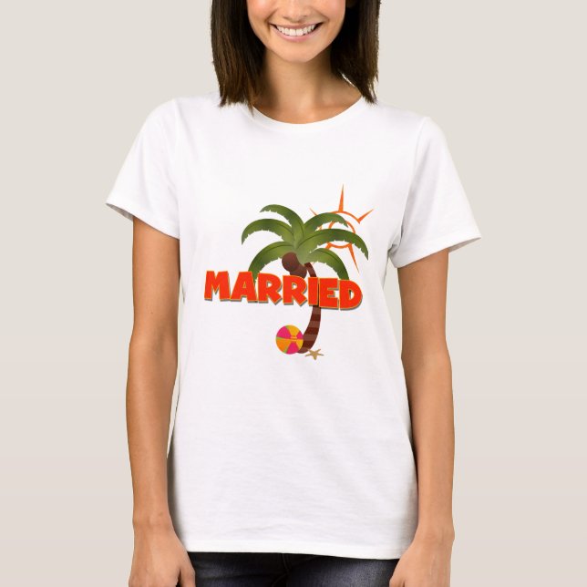 Just MARRIED Tropical T-Shirt (Vorderseite)