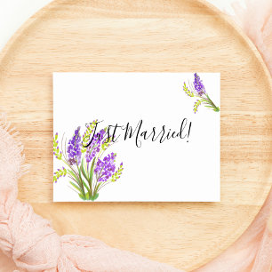 Just Married Watercolor Lavendel und Green Floral