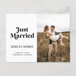 Just Married Wedding Announcement Post Message Postkarte