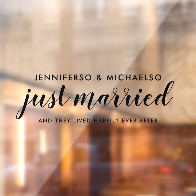 Just Married Wedding Car Fensteraufkleber (Blatt 2)