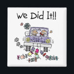 Just Married Wedding Car Magnet<br><div class="desc">Ein Strichmännchen Braut und Bräutigam in der Hochzeitskutsche,  die Just Married liest und die Saiten von Dosen auf frisch verheirateten T-Shits,  Tasse,  Magneten,  Taschen,  Karten,  Aufklebern,  Kissen,  Wanduhren,  Wasserflaschen,  Sake-Boxen und Fliesen und so weiter verfolgt!</div>