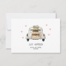 Just Married Wedding Flat Danke Karte
