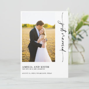 Just Married Wedding Foto Announcement Card Ankündigung