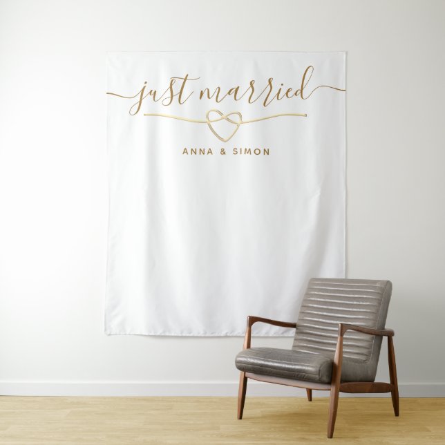 Just Married Wedding Foto Prop Wandteppich (Beispiel)