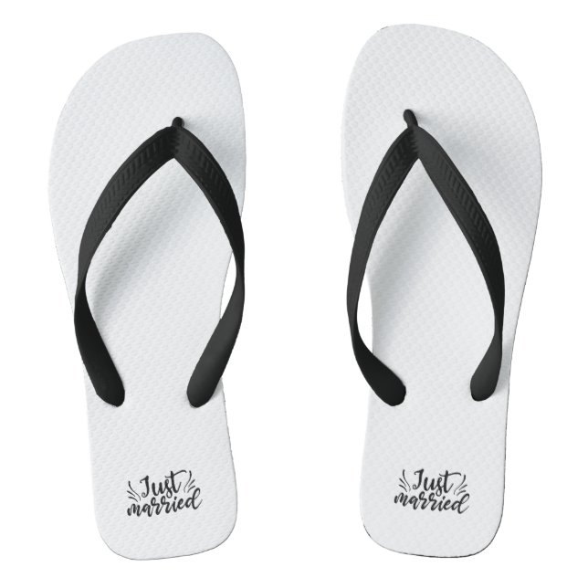 Just Married Wedding Marriage Slippers Flip Flops (Fußbett)