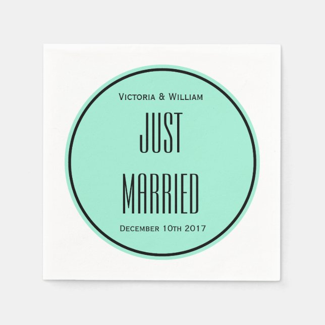 Just Married Wedding Napkins Serviette (Vorderseite)
