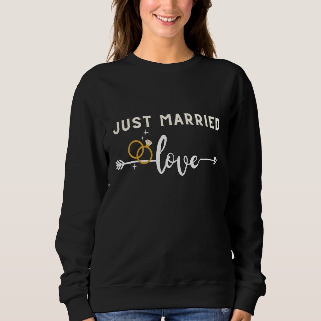 Just Married Wedding  Newlywed Bride And Groom Cou Sweatshirt (Vorderseite)