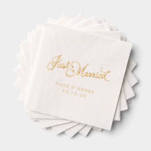 Just Married Wedding Servietten Mit Folie