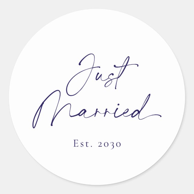 Just Married Wedding Sticker (Vorderseite)