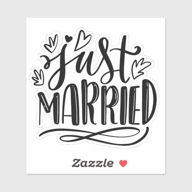 Just Married Wedding Stickers Aufkleber (Blatt)