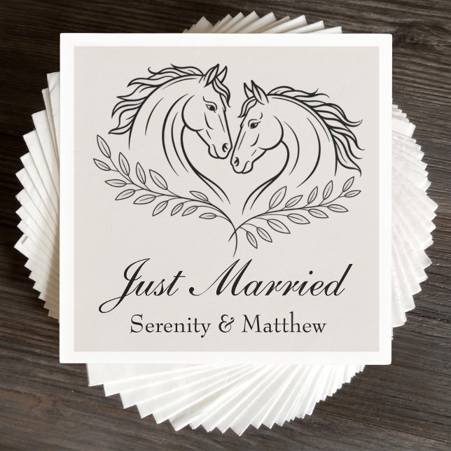Just Married Western Rustic Country Wedding Serviette (Von Creator hochgeladen)