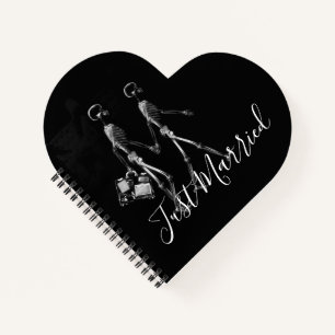 Just Married X-Ray Skeleton Honeymoon Couple Notizbuch