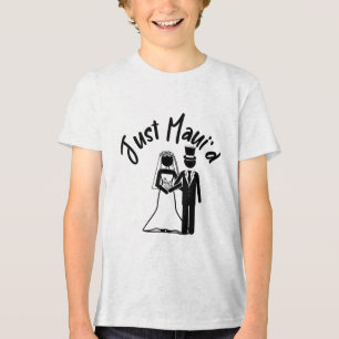 Just Mauid Honeymoon Paares Bride Groom Hawaii Ma Tri-Blend Shirt