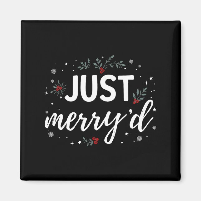 Just Merry'd Matching Christmas Wedding Party Marr Magnet (Vorne)