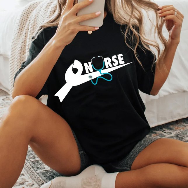 Just Nurse Stethoscope Bow Shirt, Gift for Nurse, T-Shirt (Von Creator hochgeladen)