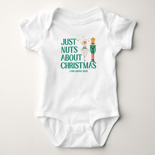Just Nuts About Christmas Nutcracker Ballerina  Baby Strampler (Vorderseite)