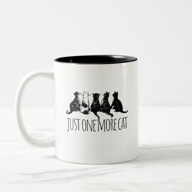 Just One More Cat Parent Zweifarbige Tasse (Links)