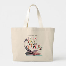 Just One More Chapter" Book Lover Tote Bag 