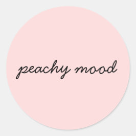 Just Peachy Cute Minimalist Script Design Runder Aufkleber