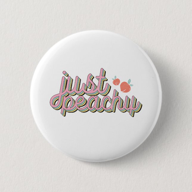 "Just Peachy" Cute Peach Button (Vorderseite)