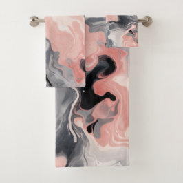 JUST PEACHY MARBLE SWIRL BADEZIMMER TOWEL SET