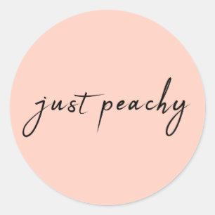 Just Peachy Moderne Minimalistische Niedliche Sc Runder Aufkleber