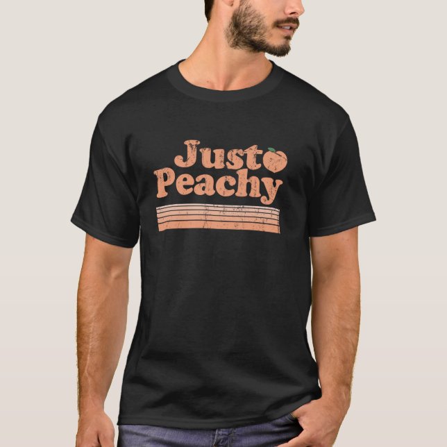 Just Peachy Retro 70er Georgia Pfirsiche Sommer Ob T-Shirt (Vorderseite)