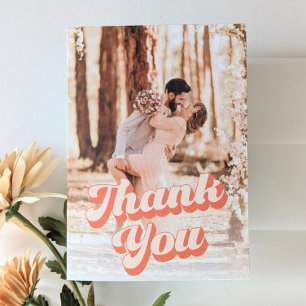 Just Peachy Retro Wedding Vielen Dank Dankeskarte