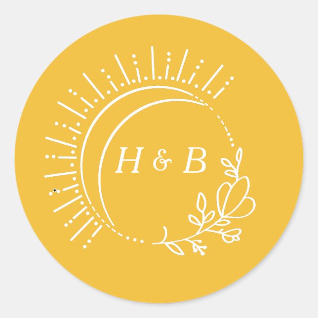 Just Peachy Wedding Vielen Dank Classic Round Stic Runder Aufkleber (Vorderseite)