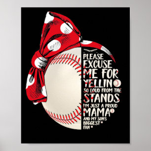 Just Proud Mama und mein Sohn Größte Baseball-Mama Poster