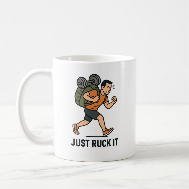 Just Ruck It Funny Fitness Mug – Perfect Gift for  Kaffeetasse (Links)
