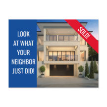 Just Sold - Fun Postcard - Blau