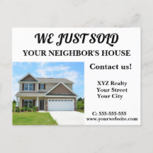 Just Sold Realtor Real Anwesen Marketing Postcard