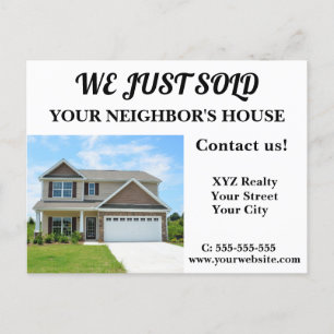 Just Sold Realtor Real Anwesen Marketing Postcard Postkarte