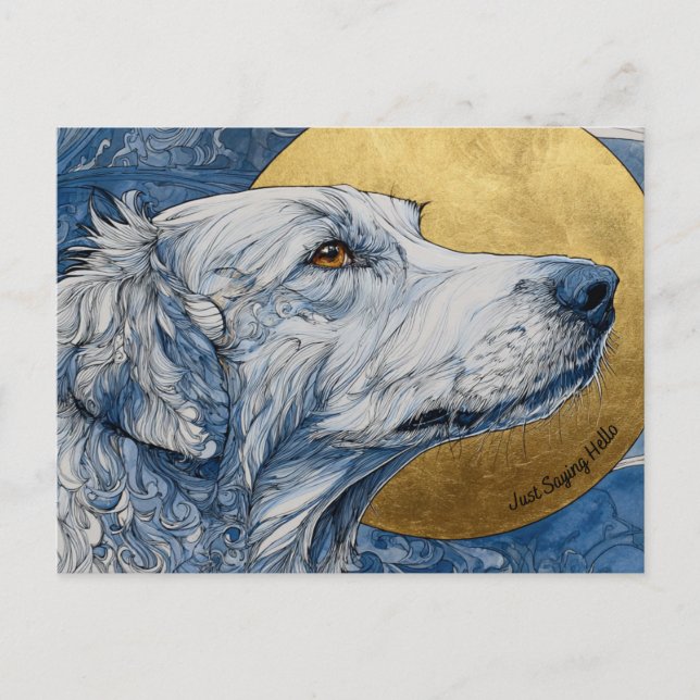 Just Sprichwort Hallo Hund Postcard Postkarte (Vorderseite)