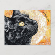 Just Sprichwort Hello Cat Postcard