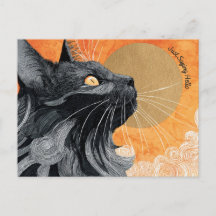 Just Sprichwort Hello Cat Postcard