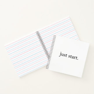 Just Start Inspiration Quote Spiral Notebook Notizbuch