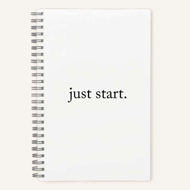 Just Start Inspirational Quote Spiral Notebook Notizbuch (Vorderseite)