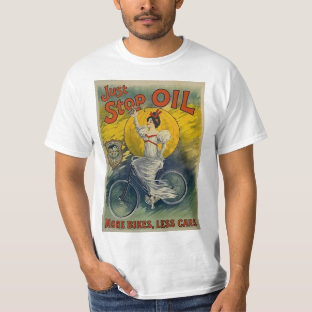 Just Stop Oil Mug More Bikes Less Cars Activist T-Shirt (Vorderseite)