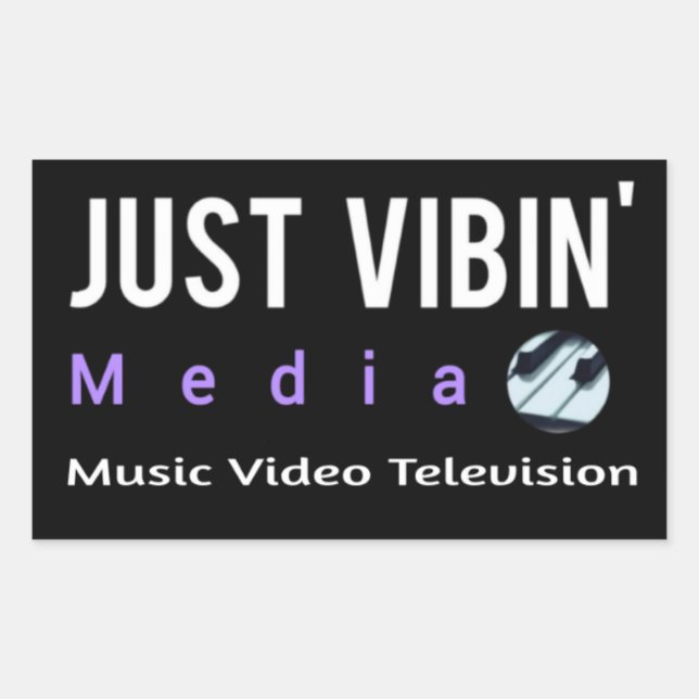 Just Vibin' Media Rectangle Stickers (Vorderseite)